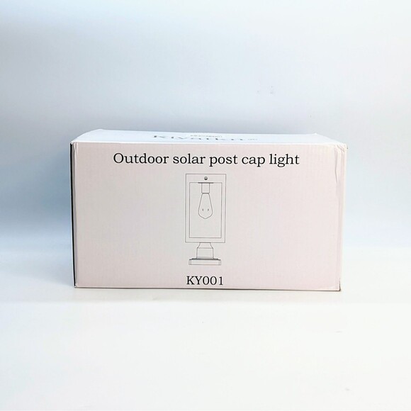 Outdoor Solar Post Cap Light with LED Antique Edison Bulb - Picture 3 of 4